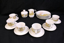 DDR Kaffeeservice für 6 Personen Kahla Weinranken grün Laub 19 Teile Porzellan