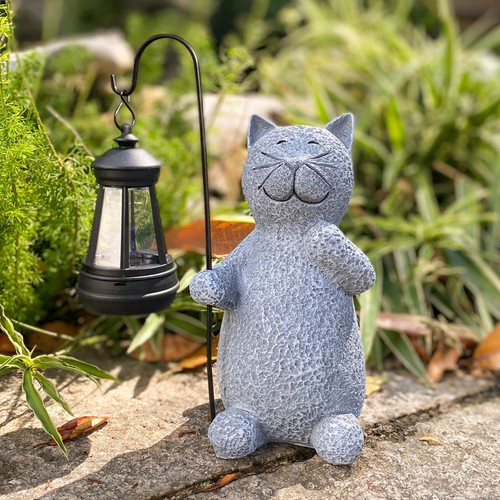 Solarleuchte katze skulptur - solarleuchte,