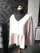 Bluse,Tunika,M,beige,Voilant,Trompetenärmel,leicht