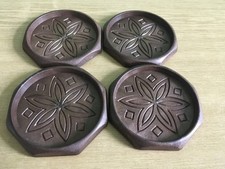 Glasuntersetzer EMSA Holzoptik 4 Untersetzer Hochwertiger Kunststoff Braun