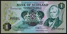 BANK OF SCOTLAND 3 Okt 1978 CLYDESMUIR/RUSSELL £1 Pfund Banknote UNC 5x