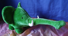 Drumbo Stofftier Elefant grün 42 cm Werbung Dresdner Bank Vintage Figur