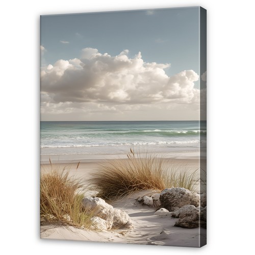 Leinwand strand meer wolken - meer,