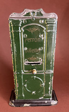 Antik Blech Fahrkarten Automat 17x10cm grün BW Bavaria Eisenbahn leer Dekostück