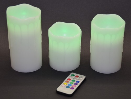 Led echtwachskerzen 3er set - led,