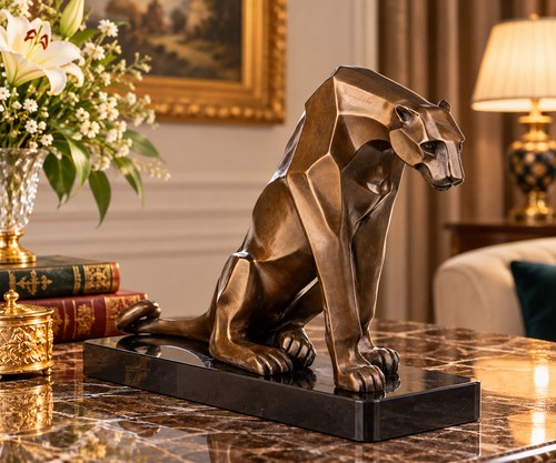 Bronze skulptur panther - skulptur, auf