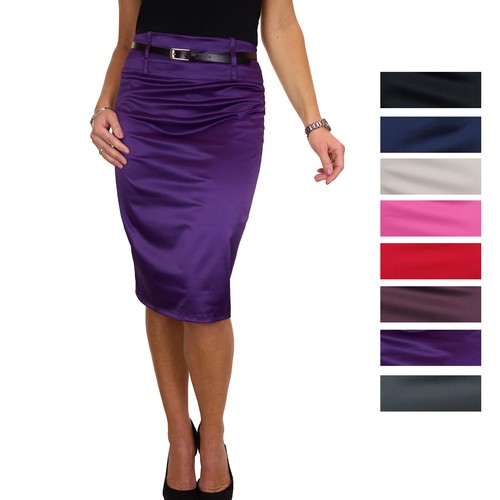 Damen satin bleistiftrock - satin,