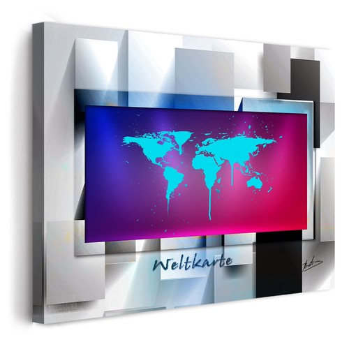 Leinwand bilder weltkarte - leinwand,