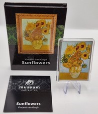 MÜNZE - VINCENT VAN GOGH / SONNENBLUMEN - BILD - BARREN -SILBER & FARB VEREDLUNG