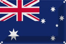 Blechschild 20x30 cm Australien Australia Flagge Fahne Wappen Deko Geschenk Meta