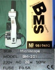 BMS Breukhoven Mod BM-201 Mikroskop Microscope Optik Student Schule Forschung BW