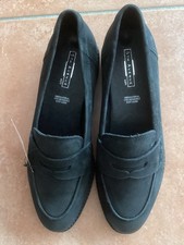 DAMEN LEDER SLIPPER COLLEGE SCHUHE  IN SCHWARZ VON 5th AVENUE SOFT GR. 38-NEU