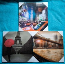3D Wandbilder 3D Wackelbild Lentikular Bilder 30x30cm MDF 3D Bild 3 Stück 3x