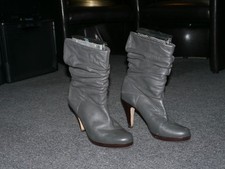 Buffalo Highheel Stiefeletten, grau, Slouch Boots, Größe 39