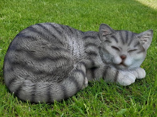 Gartenfigur katze schlafend - gartenfigur,