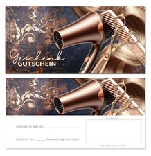25 x Geschenkgutscheine Gutscheinkarten Friseursalon Friseur Frisör Barber