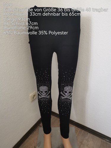 Totenkopf glitzer leggins - glitzer,