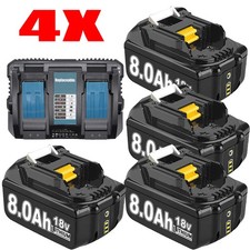 4x 18V 6Ah 8Ah 12Ah für Makita Akku BL1860B Led Anzeige BL1850B BL1830 Ladegerät