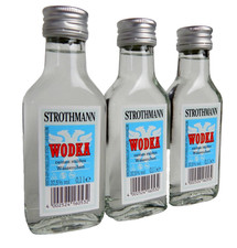 Strothmann Wodka 0,1l 37,5% Vol. Mini Flasche Klarer Party Wodka mit 6 Stueck