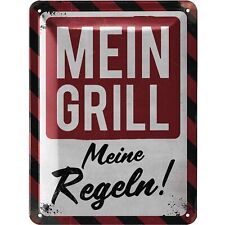 Retro Blechschild Grillen BBQ