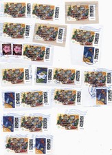 15 Briefmarken 85er  "Backstube" - mit Wellenstempel auf Papier