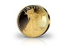 Double Eagle 20 Dollar 1933 Messing mit Goldapplikation