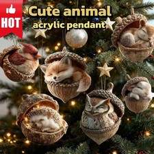 2D Waldtier Eichel Ornamente