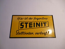 STEINIT fugenloser Stallboden  Schweiz Zürich  Orig, altes Blechschild 1960er