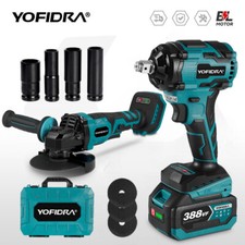 Akku Winkelschleifer Trennschleifer + Schlagschrauber Akkuschrauber Mit 2Akkus