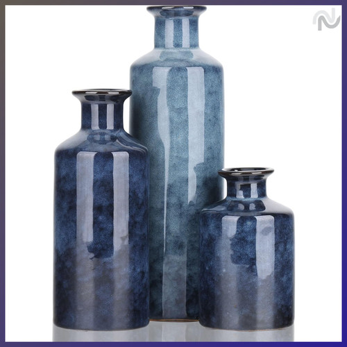 Keramikvasen set blau kleine - blau, 3