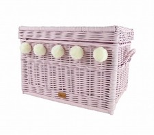 Rosa Korbtruhe aus Weide