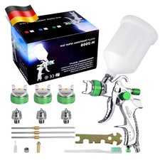 HVLP Lackierpistole Druckluft Spritzpistole Sprühpistole 3 Düsen 1,4mm,1,7mm,2mm
