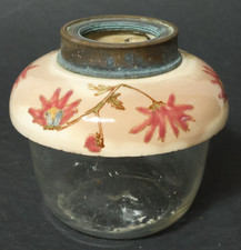 Alte Majolika Petroleumlampe