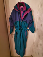 EYECATCHER! ETIREL Skioverall VINTAGE ORIGINAL 90er Jahre, 46, Türkis/Blau/Pink