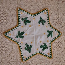 Deckchen - Stern - Stickerei - Spitze - Handarbeit - Advent/Weihnachten - Shabby