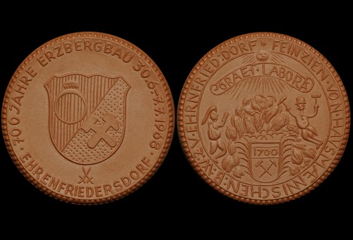 Bergbau porzellan medaille - bergbau:, porzellan-medaille