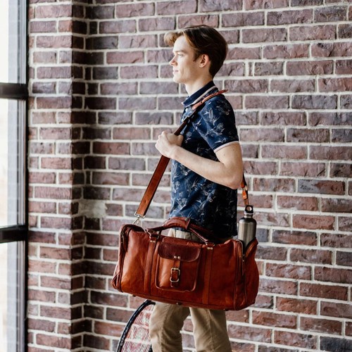 Leder reisetasche - leder,