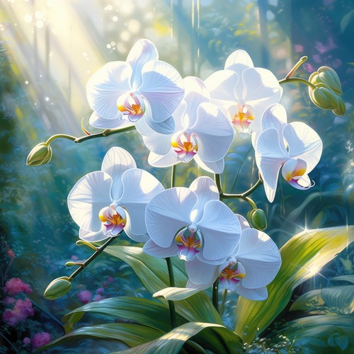 Wandbild orchideen blumen - orchideen,