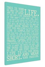 Lebensmanifest Zitat Leinwand