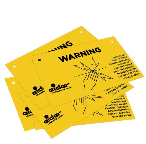 Warnschild vorsicht - 5x,