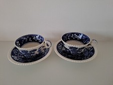 Copeland Spode "Blue Tower" - 2 Tee- oder Kaffeetassen mit passenden Untertassen