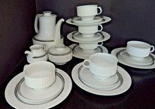 Thomas Arcta Kaffeeservice Platinrand Grau Porzellan 21 Teile
