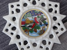 Weihnachten Hutschenreuther Schmuckstern Stern Dompfaff Vogelhaus Winter 8 cm