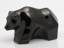 Baccarat Französisch geformt Kristall Kunst Glas Schwarzbär Skulptur