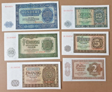 Set of 6 Notes 1948 from Germany - aUNC/UNC
