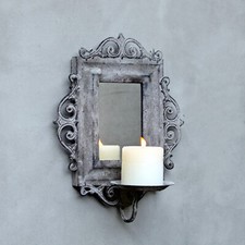 Vintage Wandspiegel Kerzenhalter Wandkerzenhalter Shabby Wandleuchter Landhaus