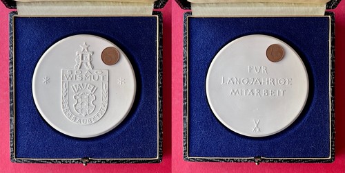 Ddr porzellan medaille bergbau - medaille,