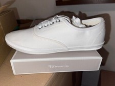 Tamaris Neu Sneaker Schuhe Gr:40 Wortmann 1-23609-26 White Weiß Canvas Textil