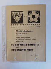 Programmheft - Stadionzeitung Wismut Gera - Rot Weiss Erfurt II DDR Liga 68/69