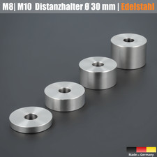 1-50 x Distanzscheiben Ø30 L-Ø:10,5 Edelstahl Distanzhalter Distanzrollen M8 M10